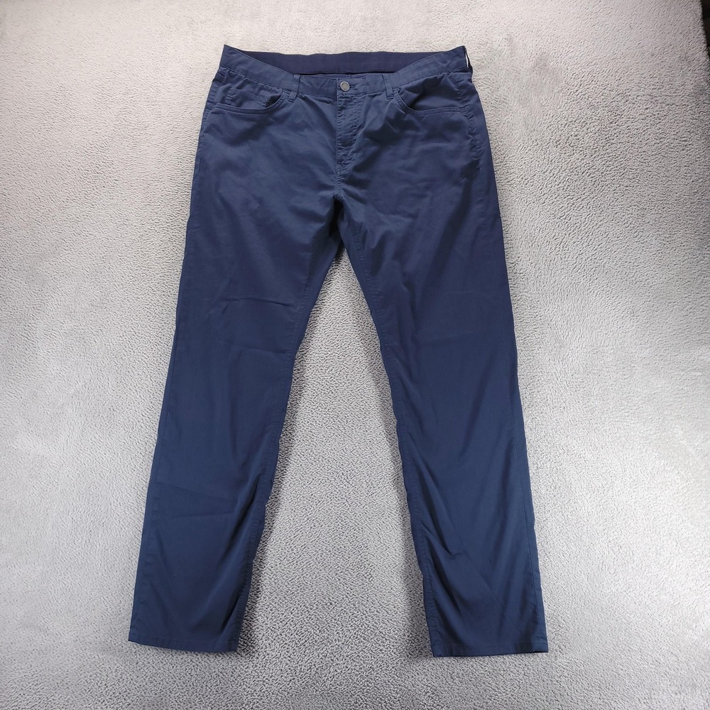 Faherty Pants Mens 36x32 Blue Regular Chino Stretch Casual Office Travel Work